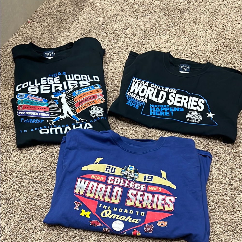 Ncaa College World Series TShirt  Black And Blue